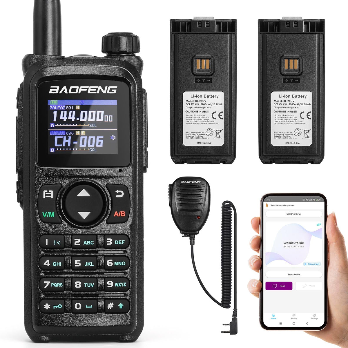 Baofeng 10W Tri-Band Handheld Two-Way Radio