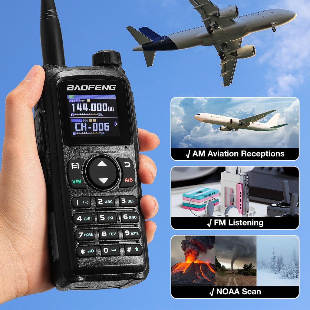 Baofeng 10W Tri-Band Handheld Two-Way Radio