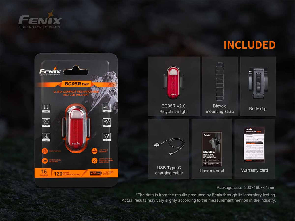Fenix USB-C Rechargeable Bicycle Taillight