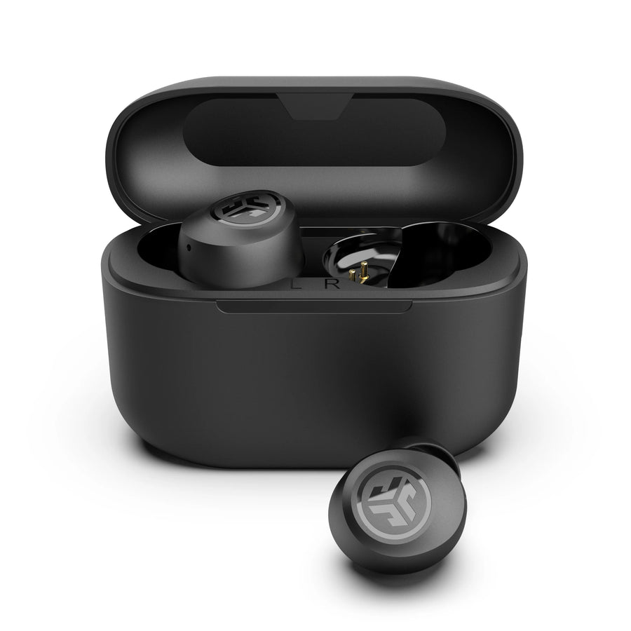 Black True Wireless Earbuds with Bluetooth 5.3, Be Aware Mode and Integrated USB-C Charging Case