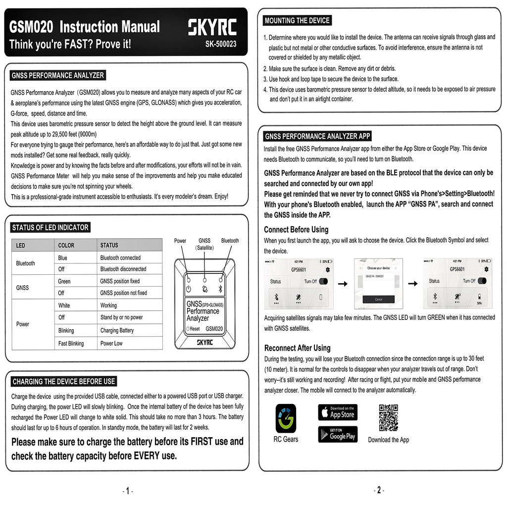SKYRC GNSS Performance Analyzer