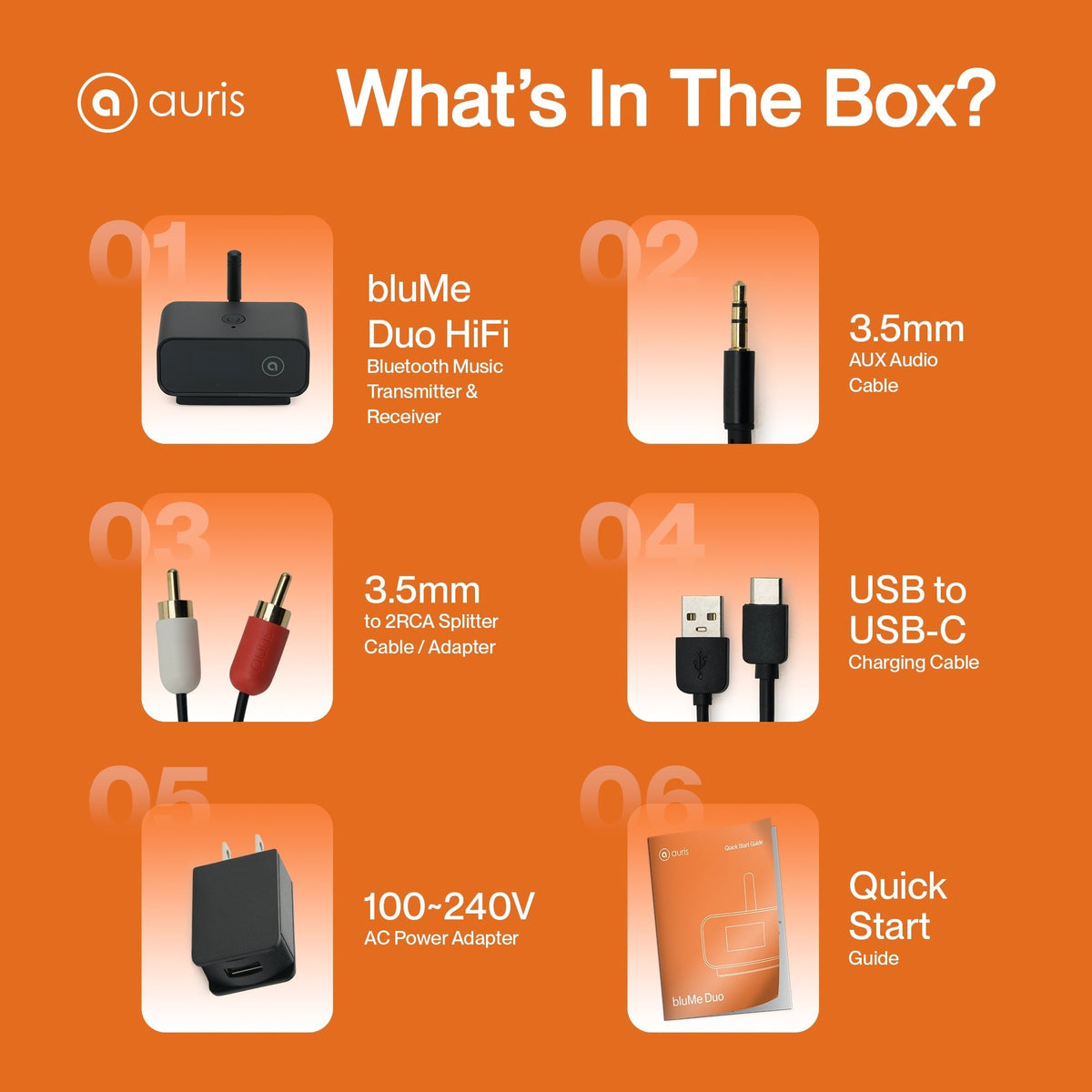 Auris, Inc Bluetooth Audio Transmitter and Receiver