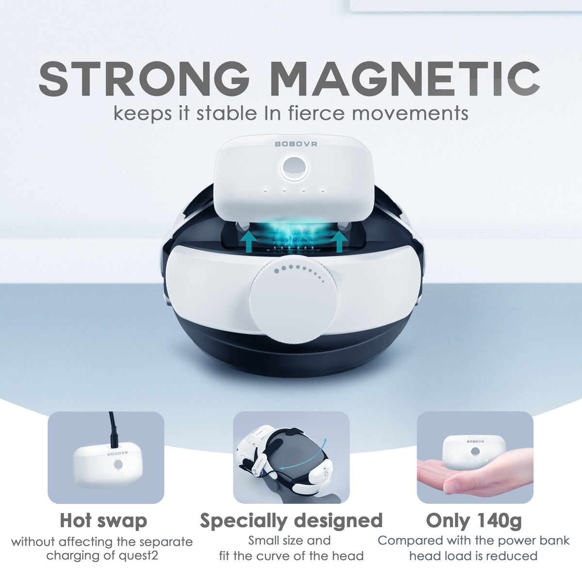 Compatible with Quest 2 VR Battery Head Strap