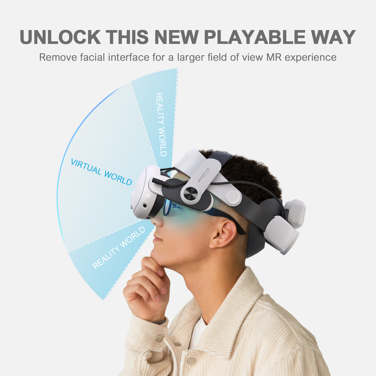 Compatible with Quest 3/3S VR Battery Head Strap