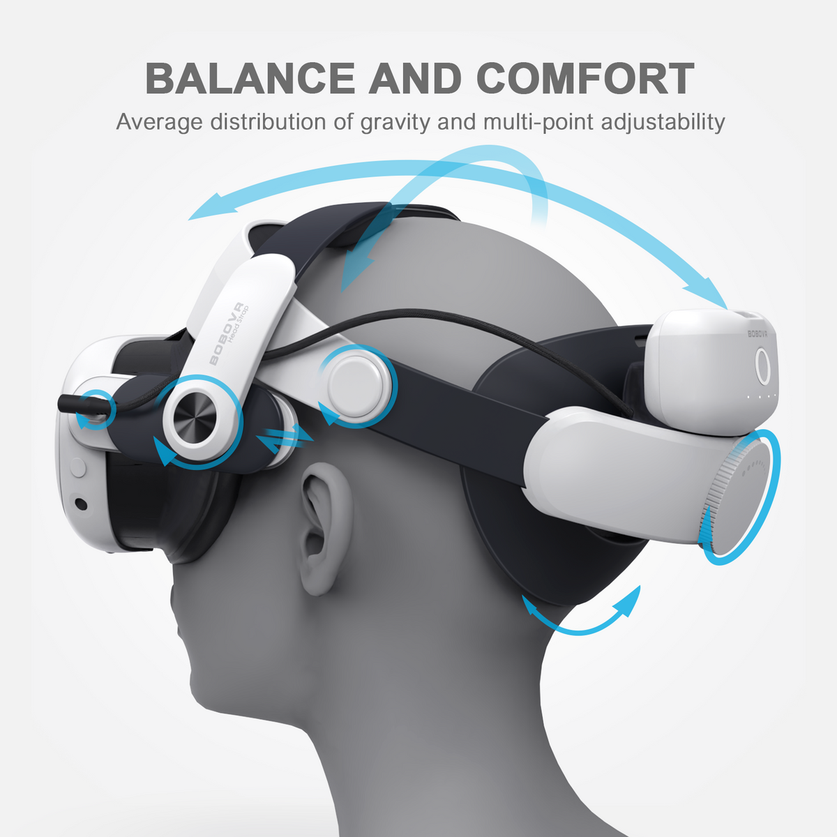 Compatible with Quest 3/3S VR Battery Head Strap