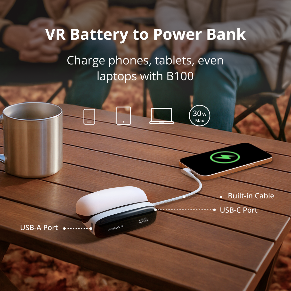 B100 Series USB-C Charging Dock and Power Bank Adapter