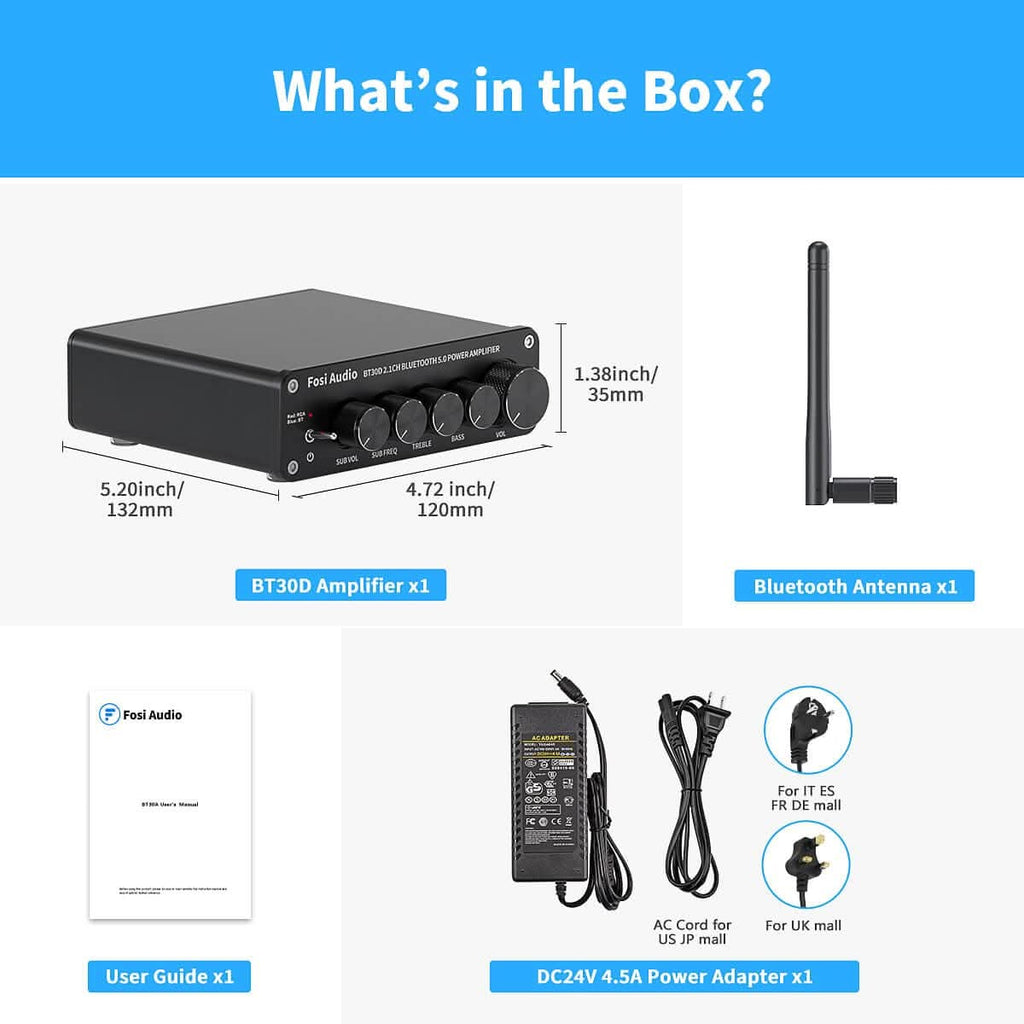 Fosi Audio Integrated Stereo and Subwoofer Amplifier