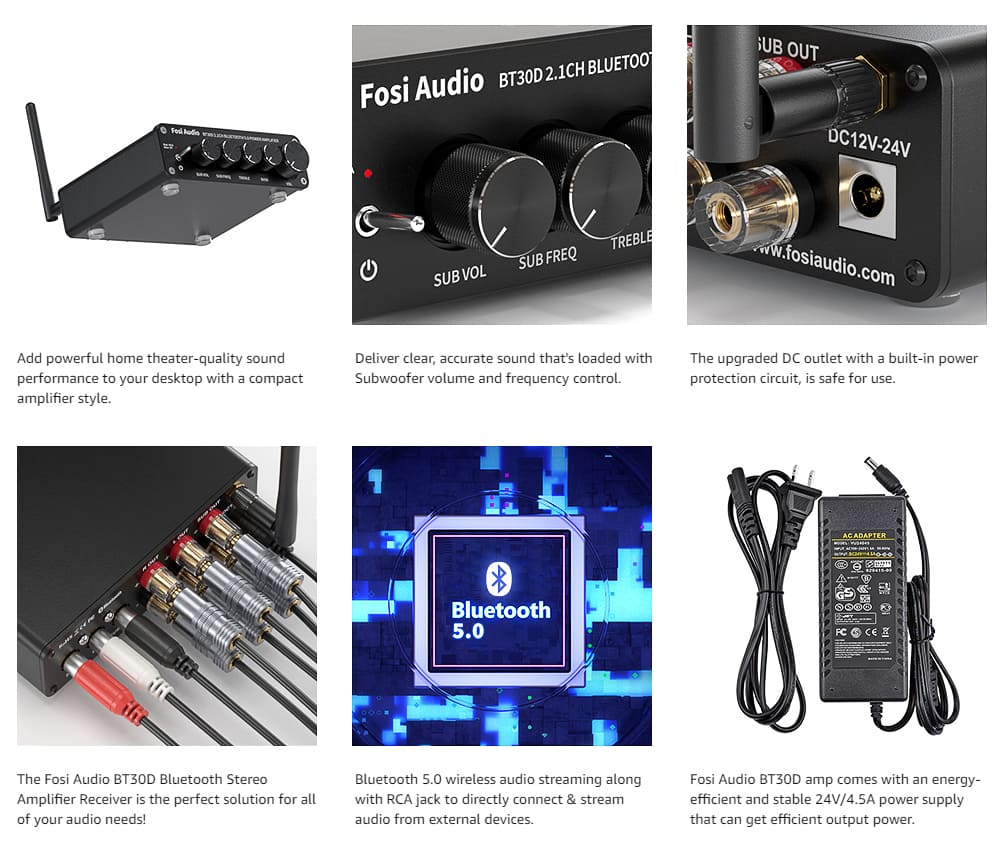 Fosi Audio Integrated Stereo and Subwoofer Amplifier