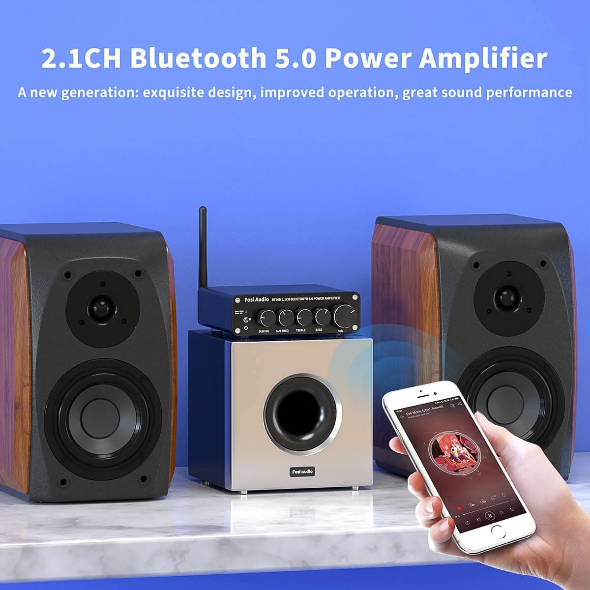 Fosi Audio Integrated Stereo and Subwoofer Amplifier