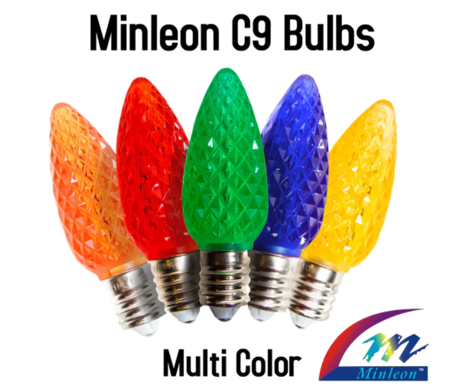 Minleon Discount Eligible C9 Faceted LED Replacement Bulbs