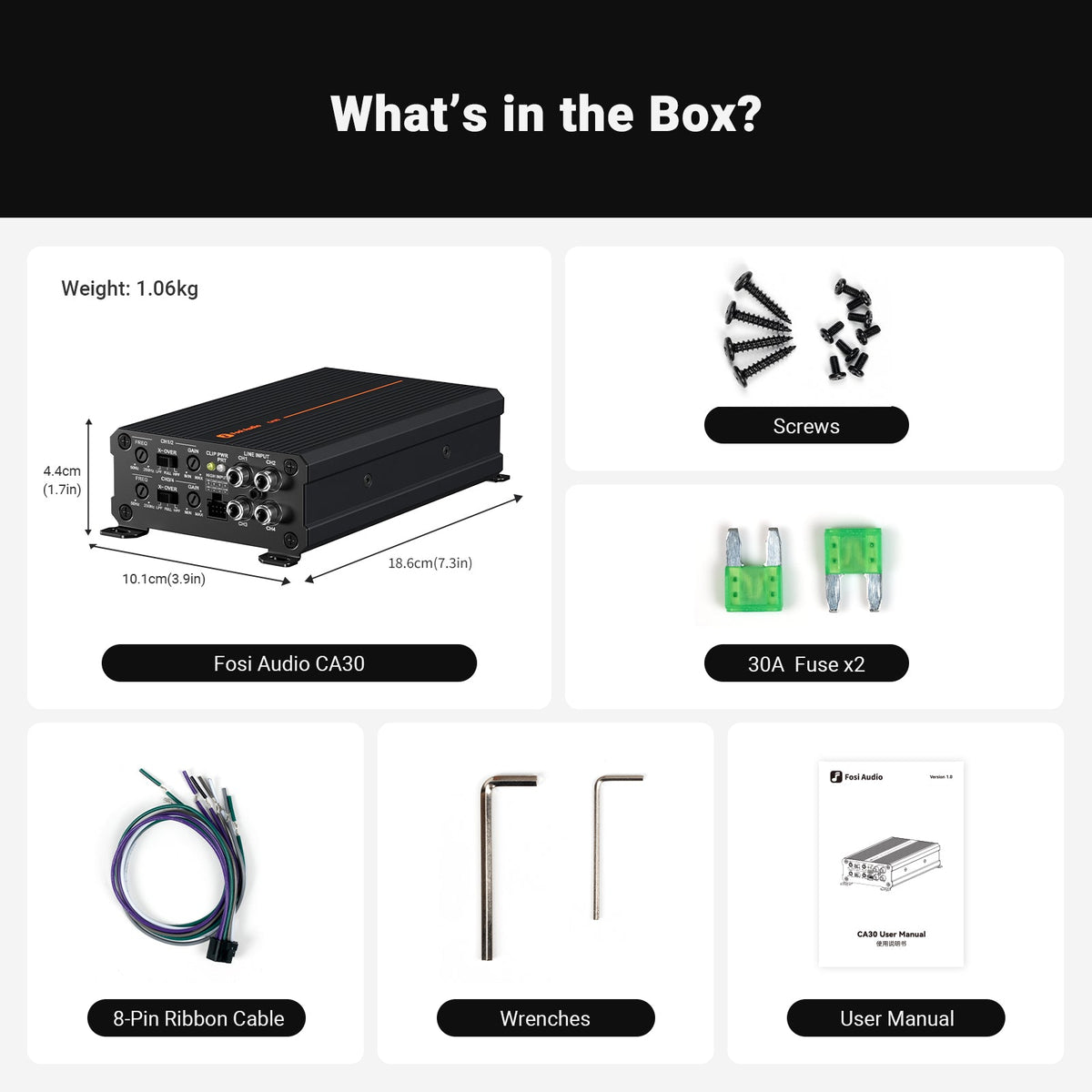 Fosi Audio Four-Channel Car Amplifier