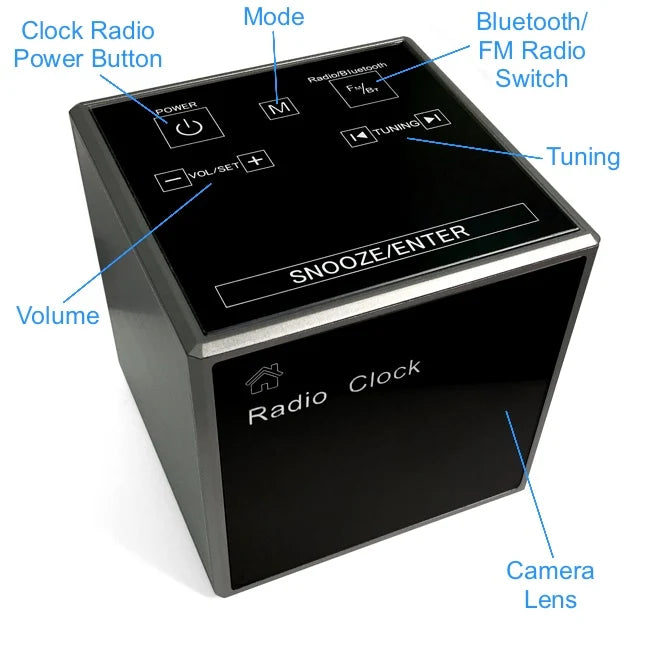 SpyCentre Security Wi-Fi Clock Camera with Radio