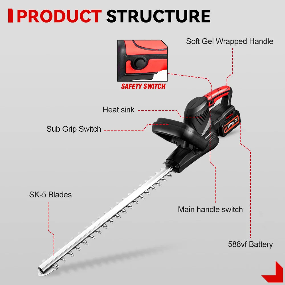 ONEVAN Cordless Hedge Trimmer