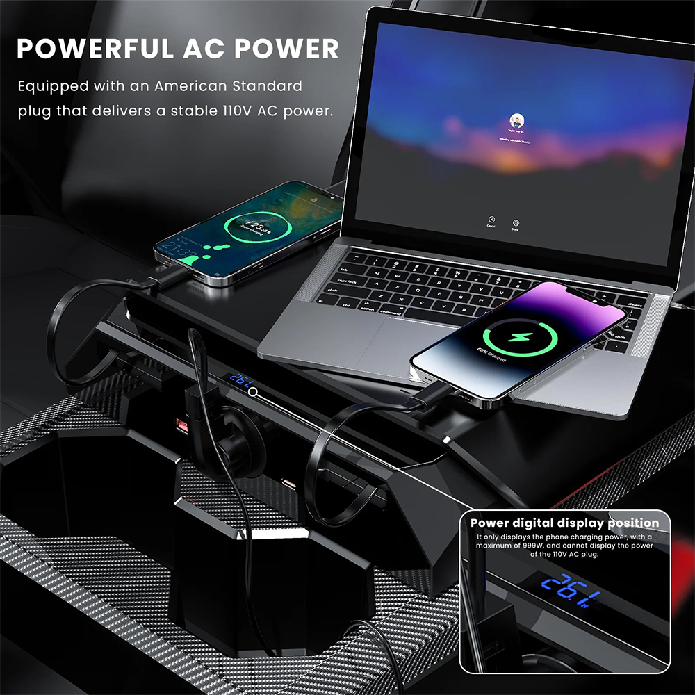 CTmods Cybertruck Center Console Charger Hub