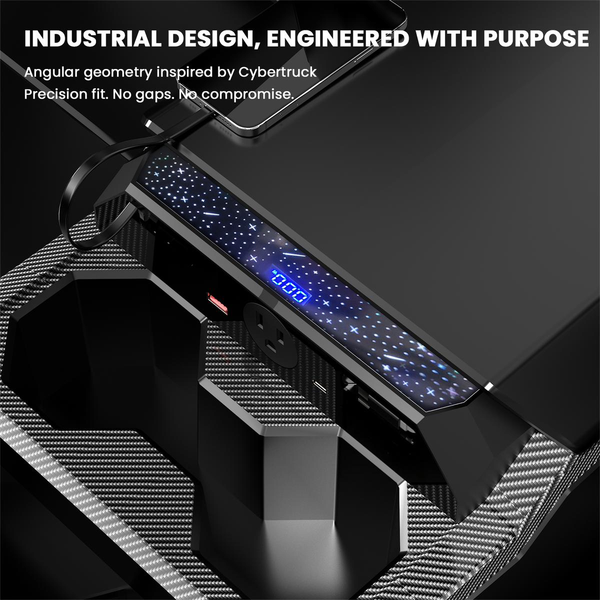 CTmods Cybertruck Center Console Charger Hub