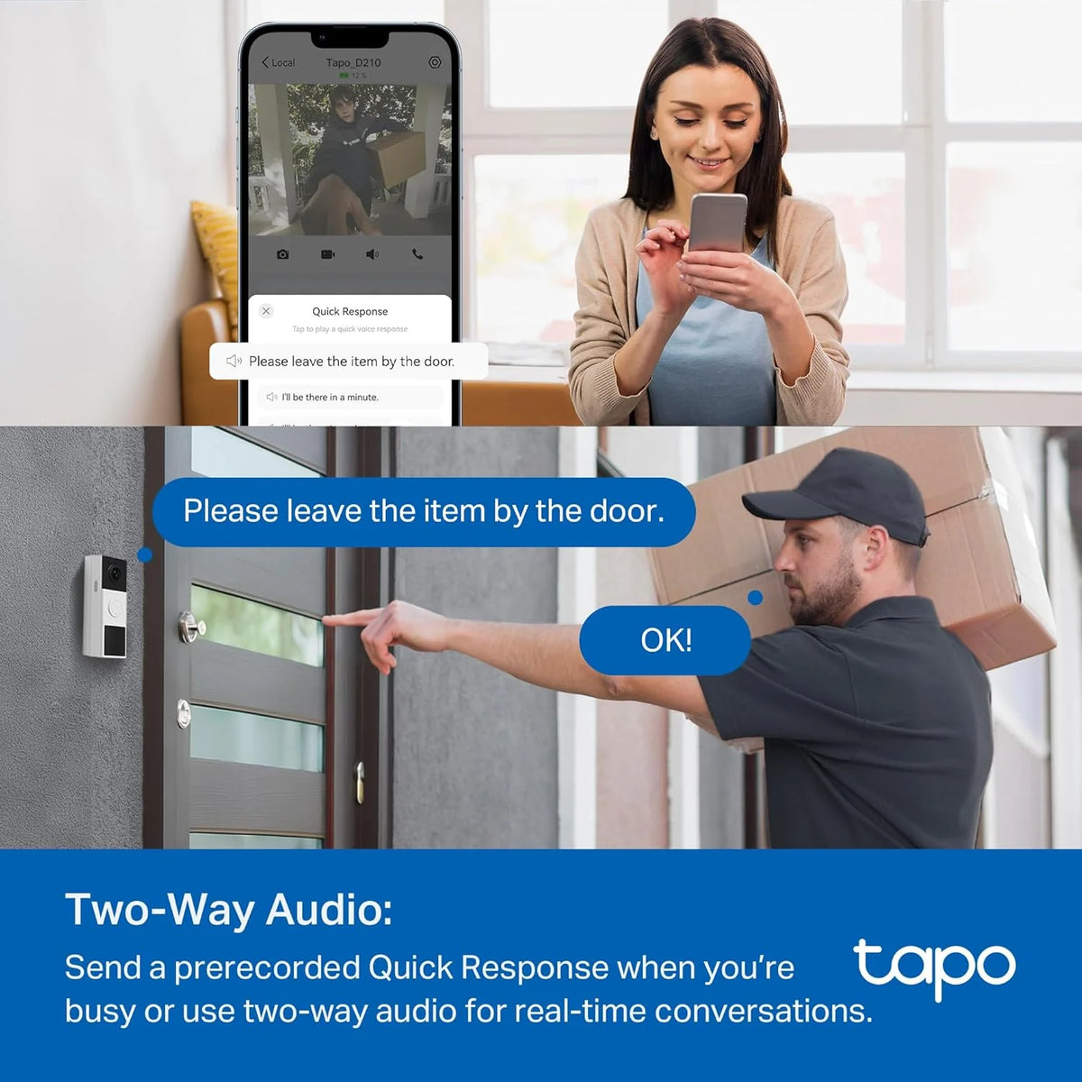 Tapo Battery Video Doorbell with Chime