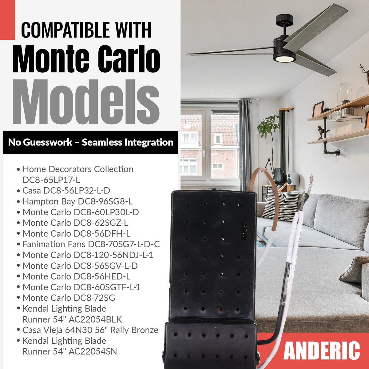 Anderic DC Ceiling Fan Receiver