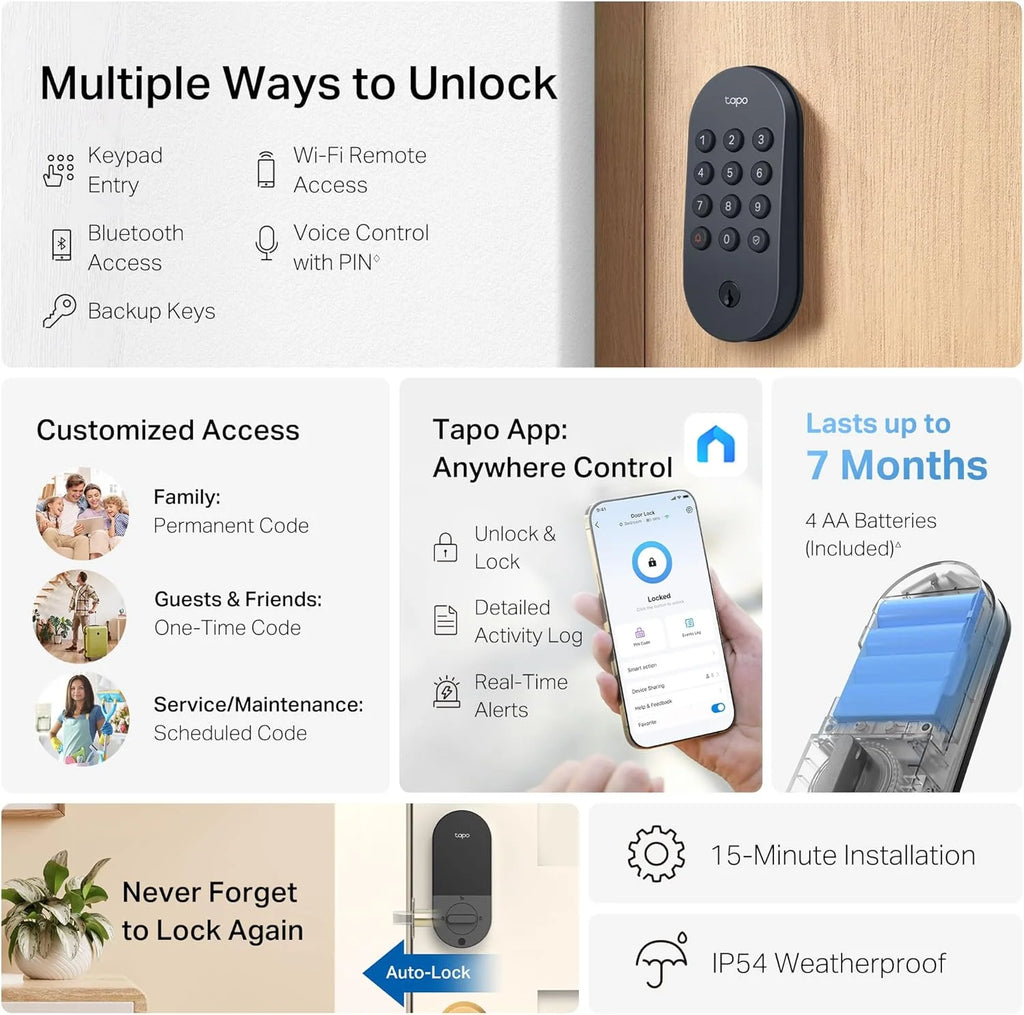 Tapo Smart Keypad Deadbolt Door Lock