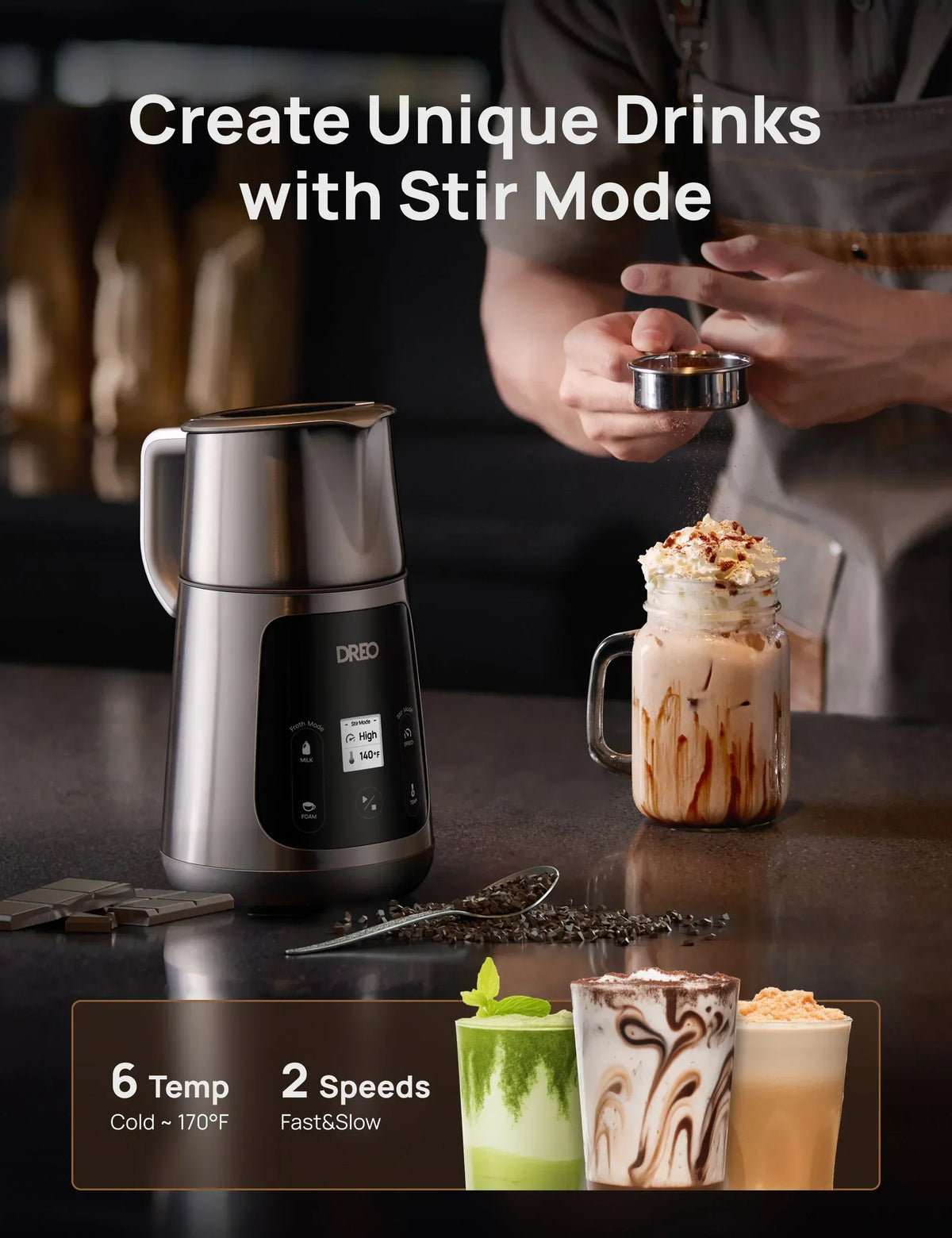 DREO Electric Milk Frother