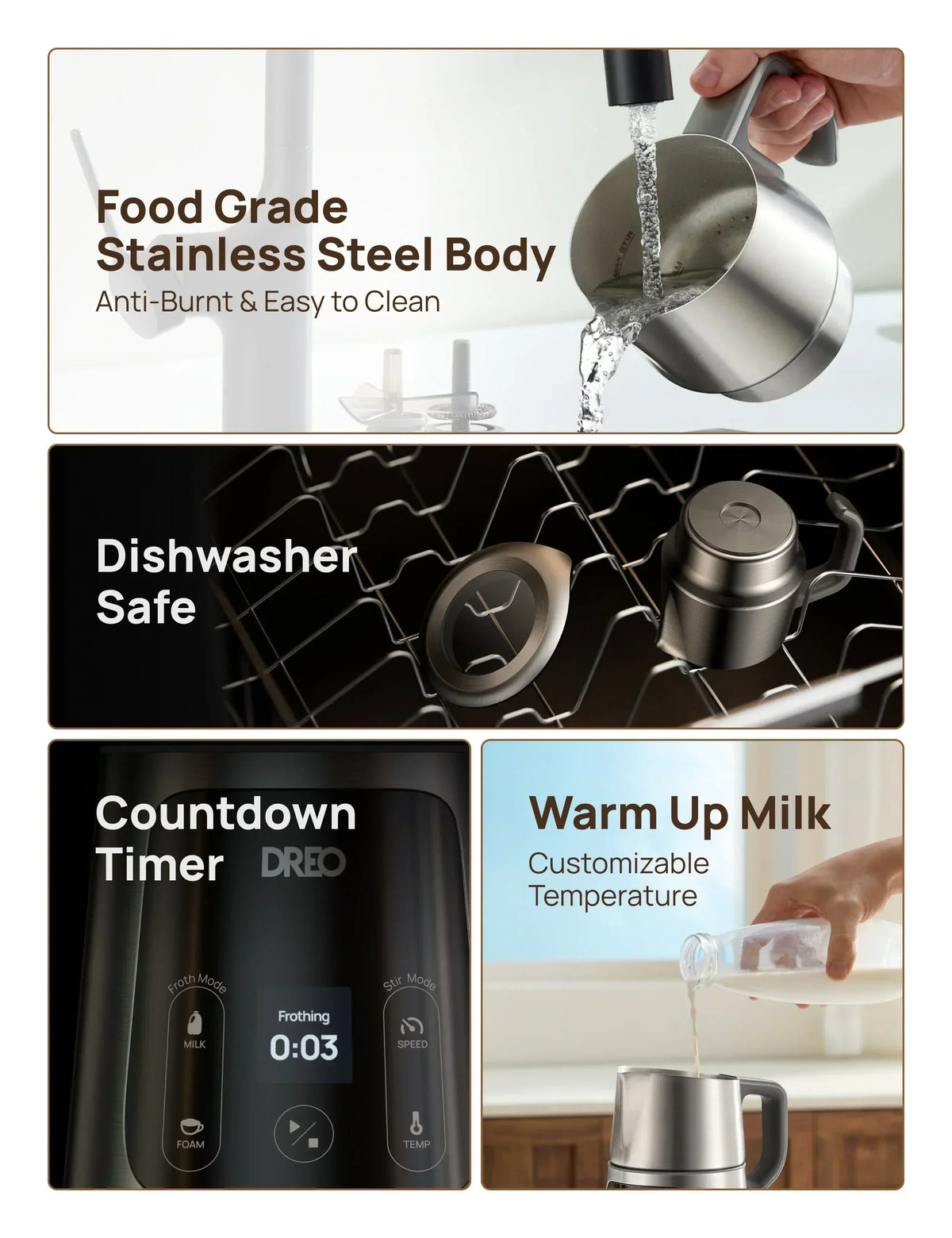 DREO Electric Milk Frother