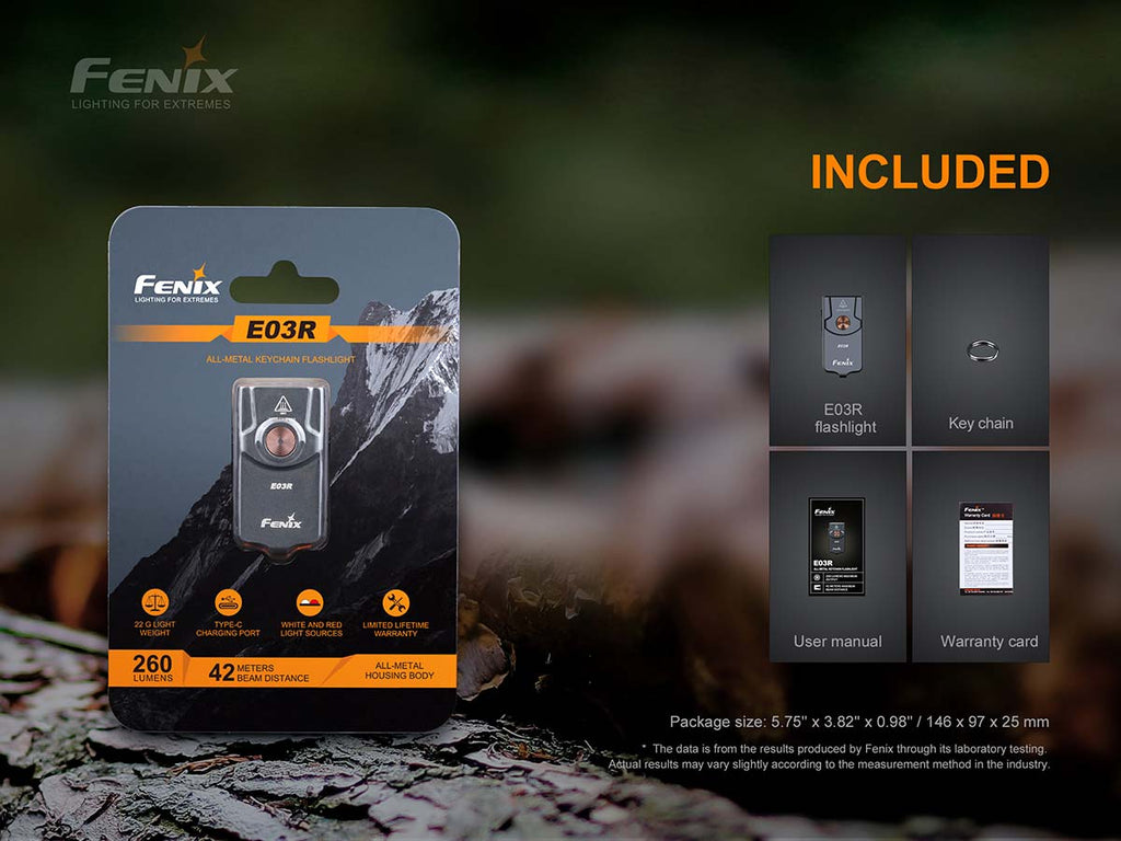 Fenix USB-C Rechargeable Keychain Flashlight