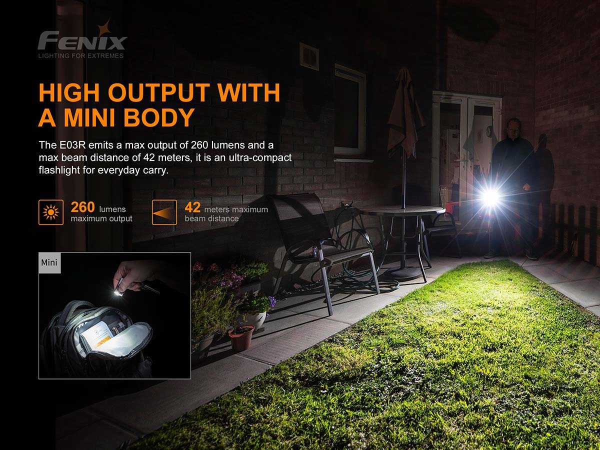 Fenix USB-C Rechargeable Keychain Flashlight