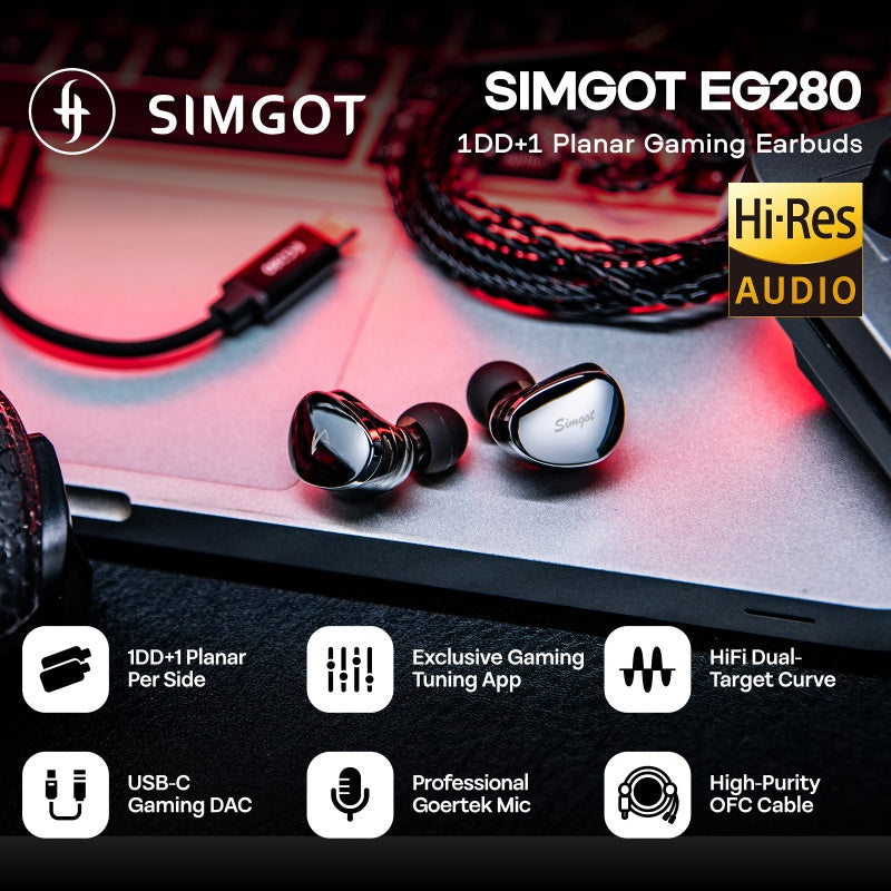 SIMGOT Hybrid In-Ear Monitors with USB-C DAC