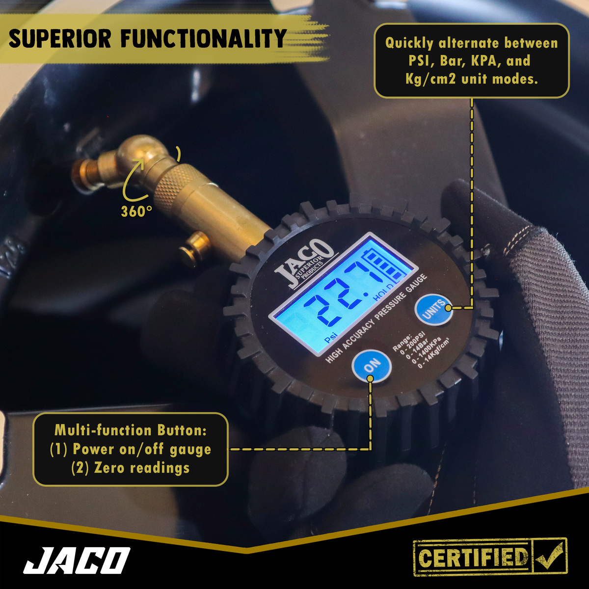 JACO Digital Tire Pressure Gauge