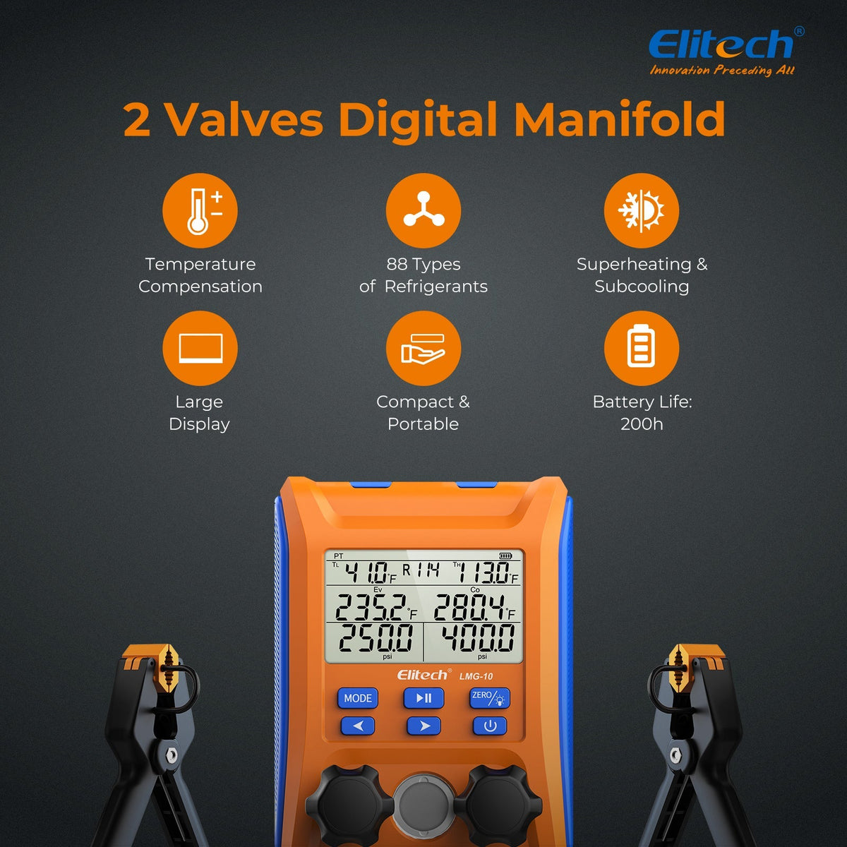 Elitech HVAC Digital Manifold Gauge