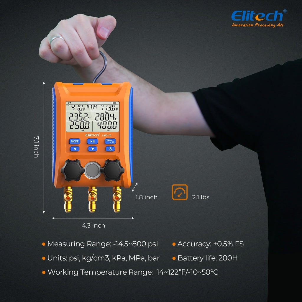 Elitech HVAC Digital Manifold Gauge