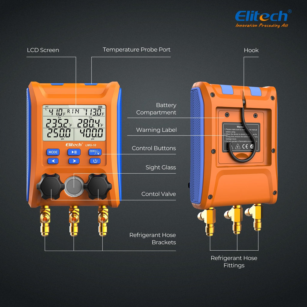 Elitech HVAC Digital Manifold Gauge