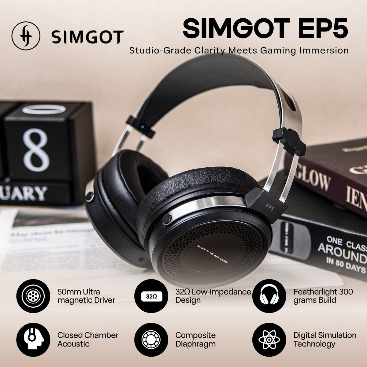 SIMGOT Wired Over-Ear Headphones