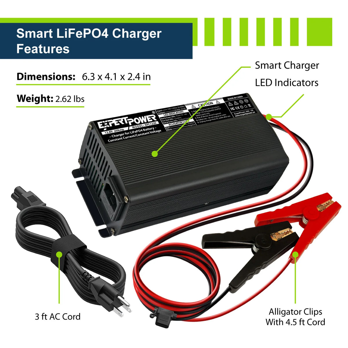 ExpertPower Direct LiFePO4 Battery Charger
