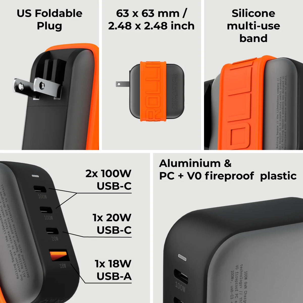 Rolling Square USB Wall Charger