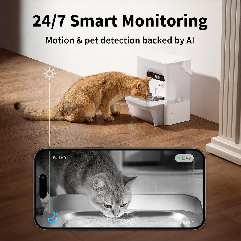 AI Camera & Maximum Hygiene Smart Pet Water Fountain