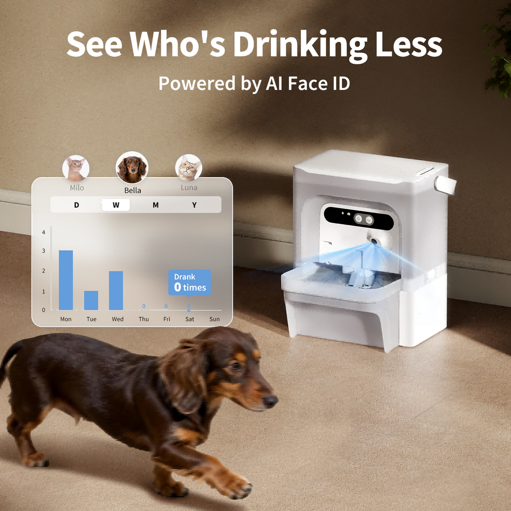 AI Camera & Maximum Hygiene Smart Pet Water Fountain