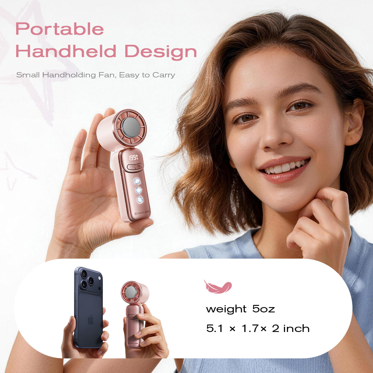 MAGIC JOHN Portable Handheld Fan