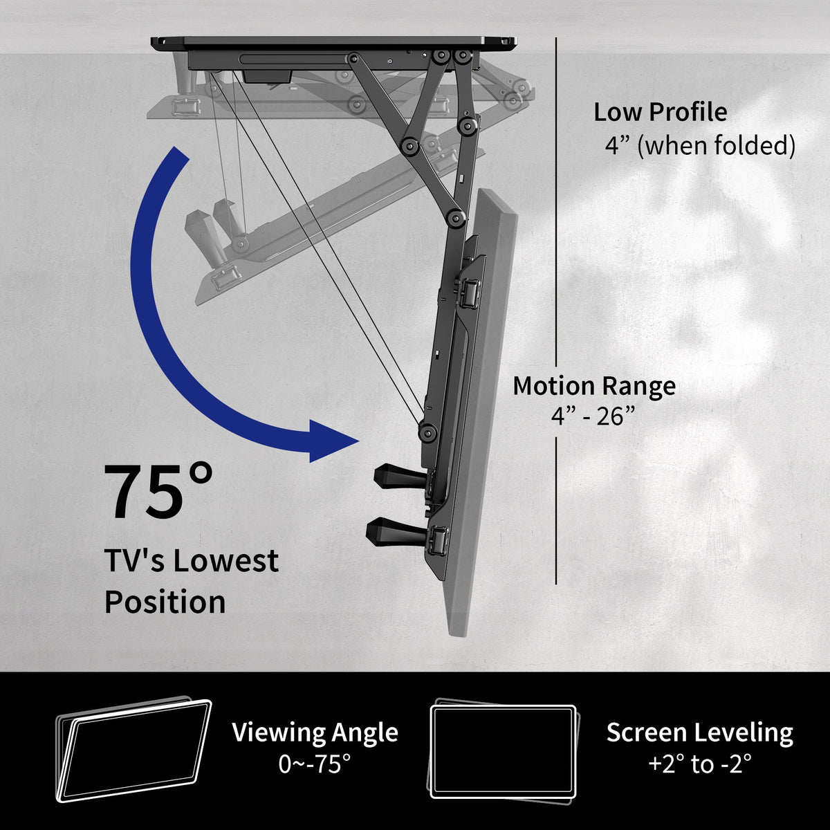 VIVO Motorized Ceiling Television Mounts