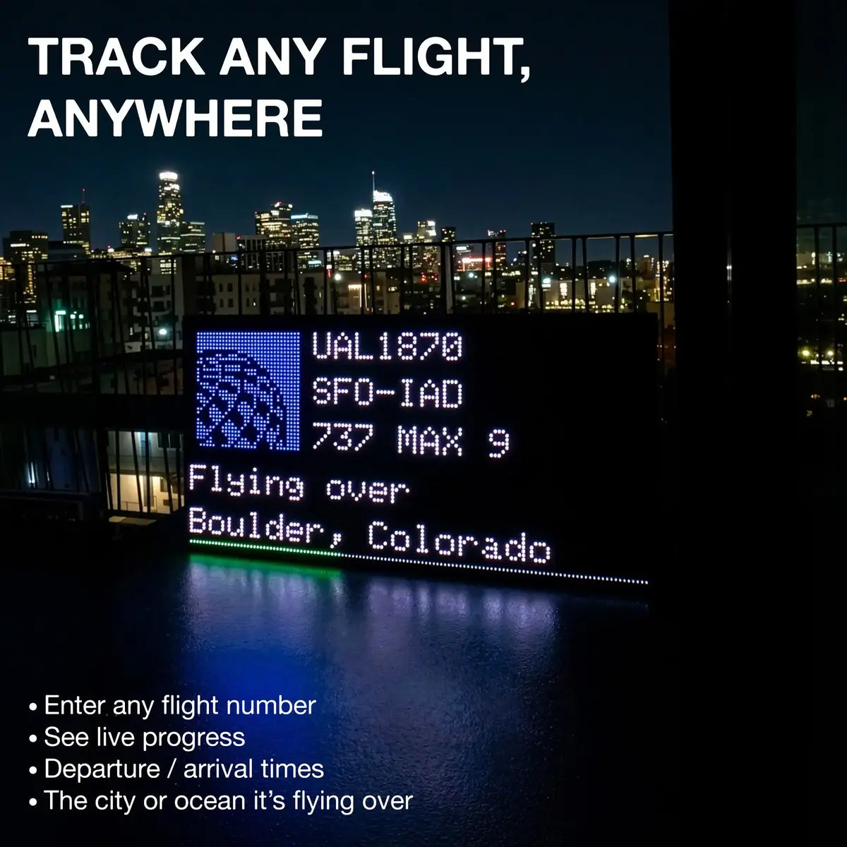TheFlightWall Flight Tracking LED Display