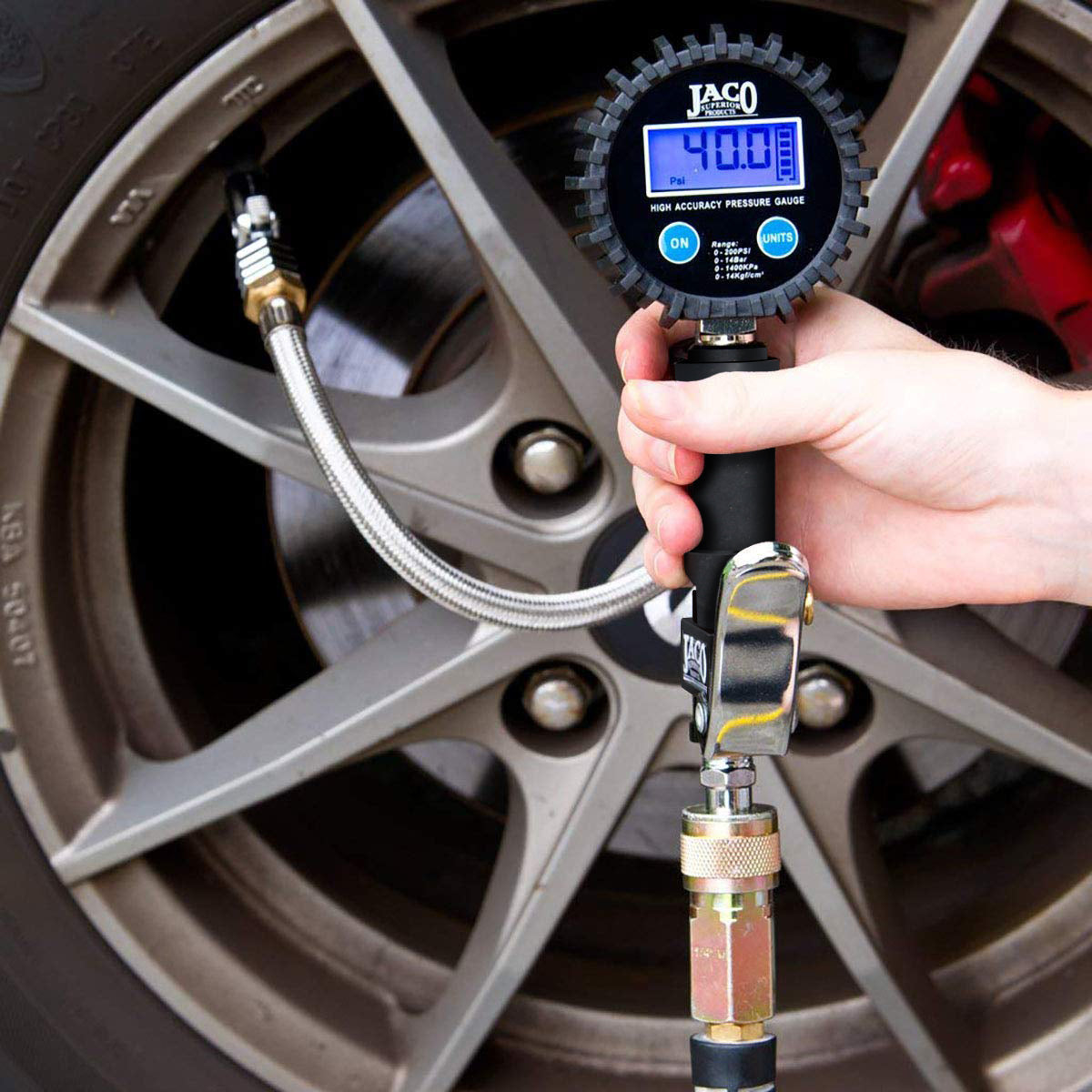 JACO Digital Tire Inflator Pressure Gauge