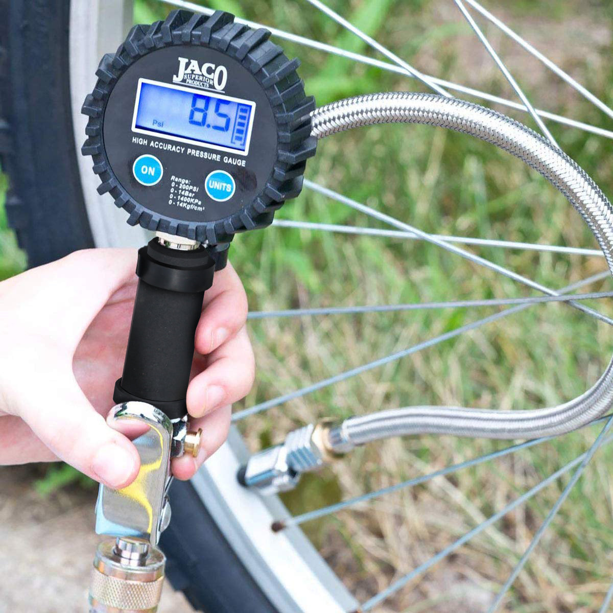 JACO Digital Tire Inflator Pressure Gauge