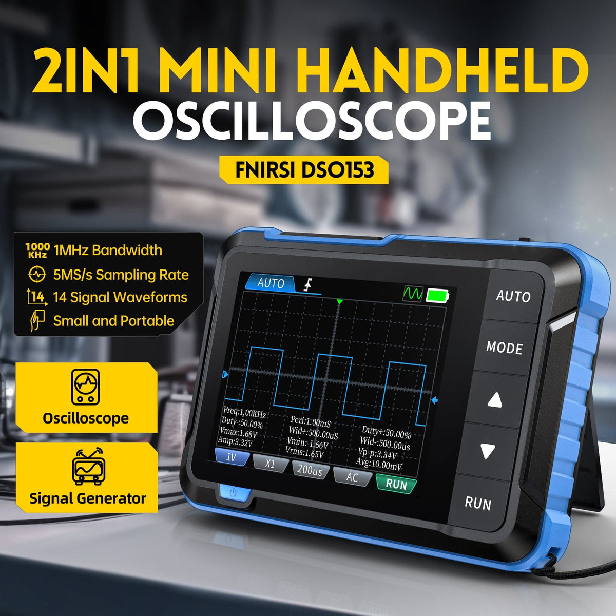 FNIRSI Handheld Digital Oscilloscope and Waveform Generator