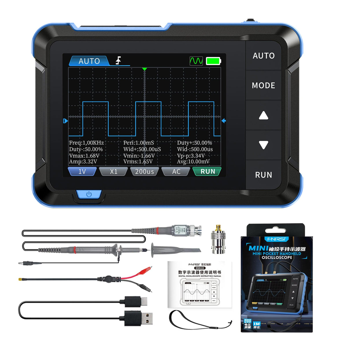 FNIRSI Handheld Digital Oscilloscope and Waveform Generator