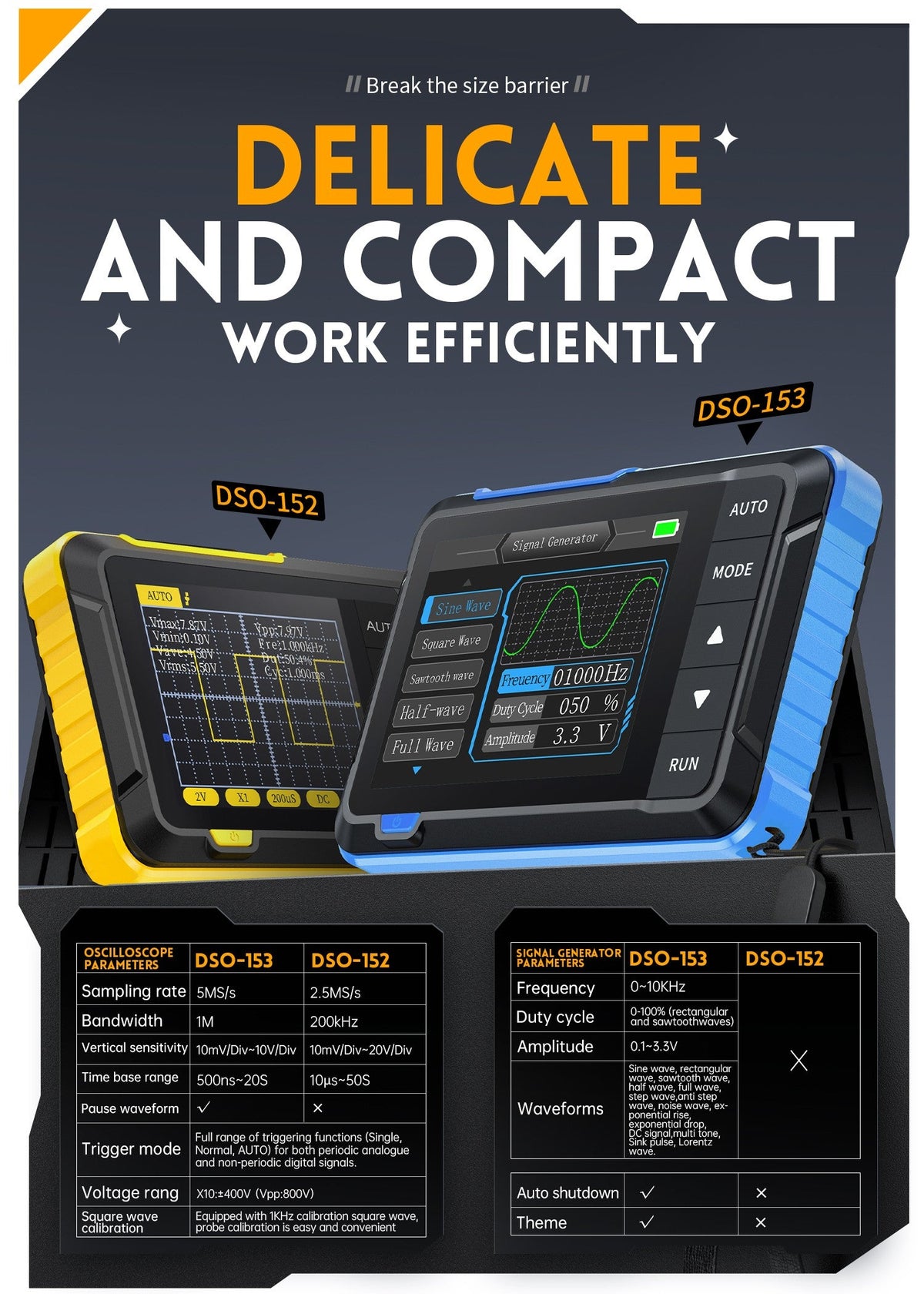 FNIRSI Handheld Digital Oscilloscope and Waveform Generator