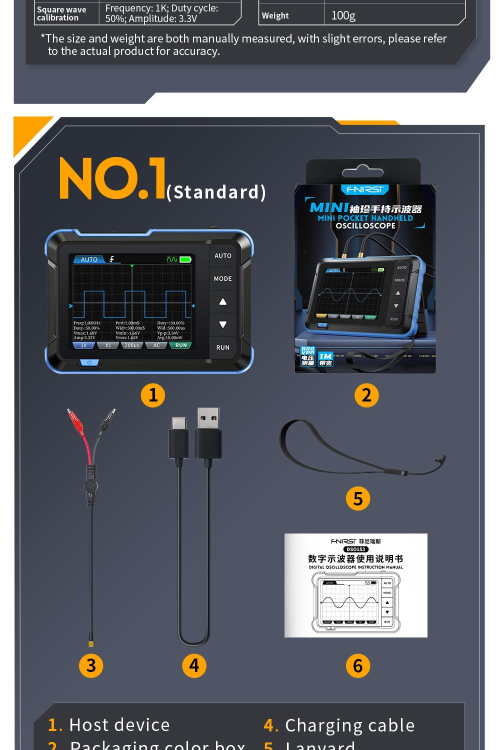 FNIRSI Handheld Digital Oscilloscope and Waveform Generator