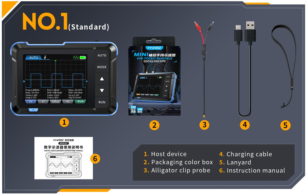 FNIRSI Handheld Digital Oscilloscope and Waveform Generator