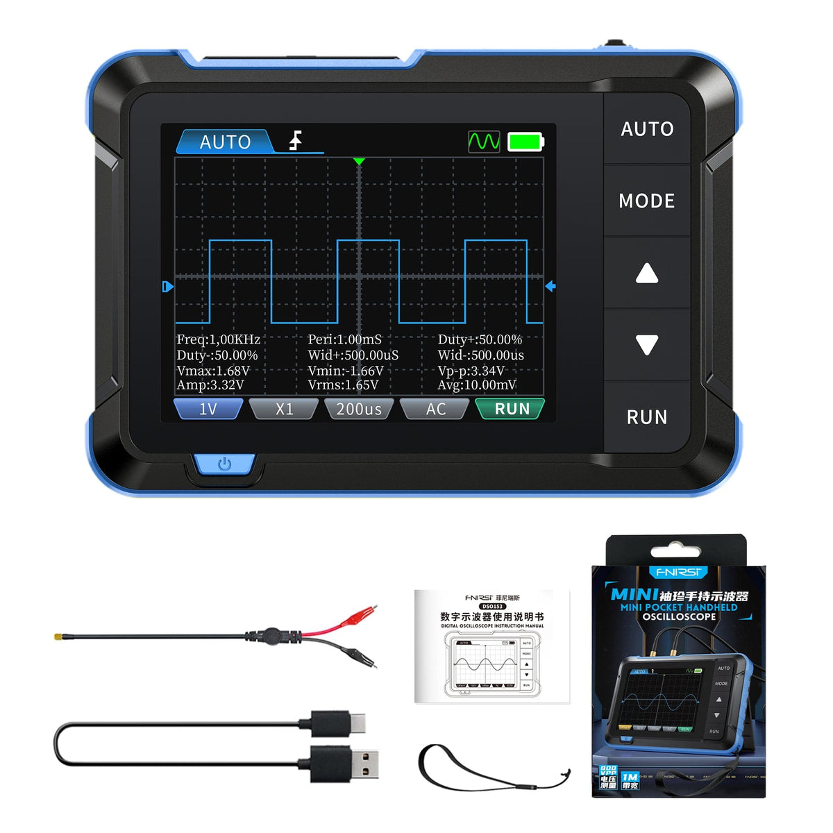 FNIRSI Handheld Digital Oscilloscope and Waveform Generator