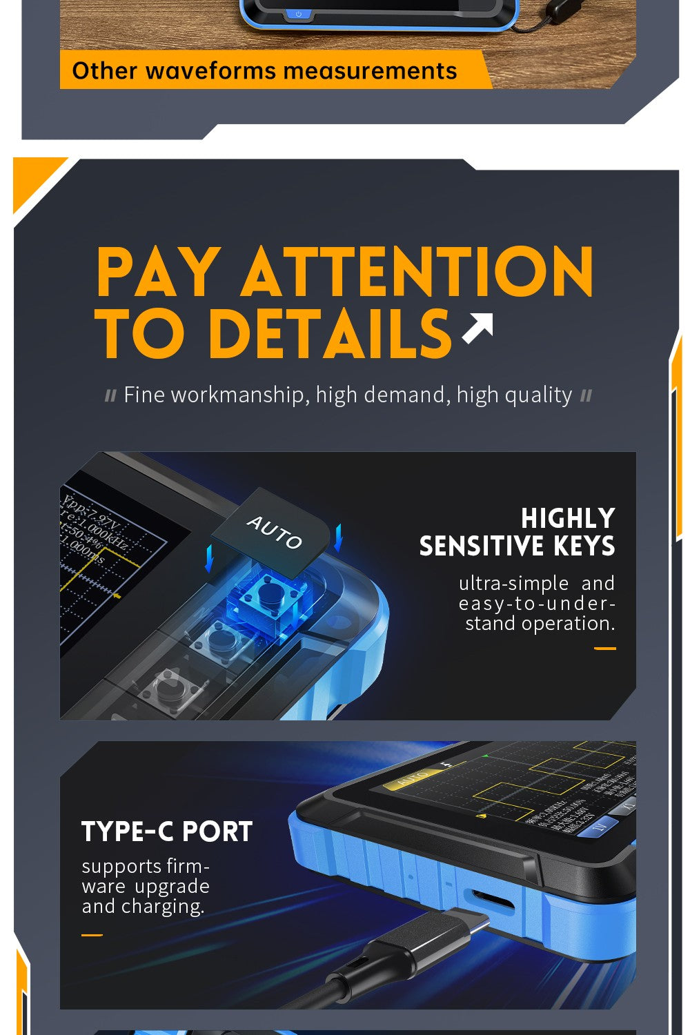FNIRSI Handheld Digital Oscilloscope and Waveform Generator