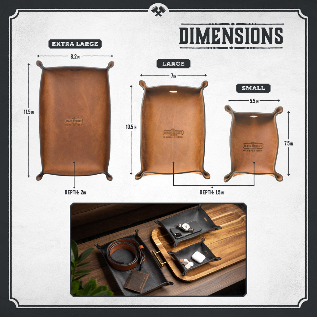 Main Street Forge Leather Valet Tray