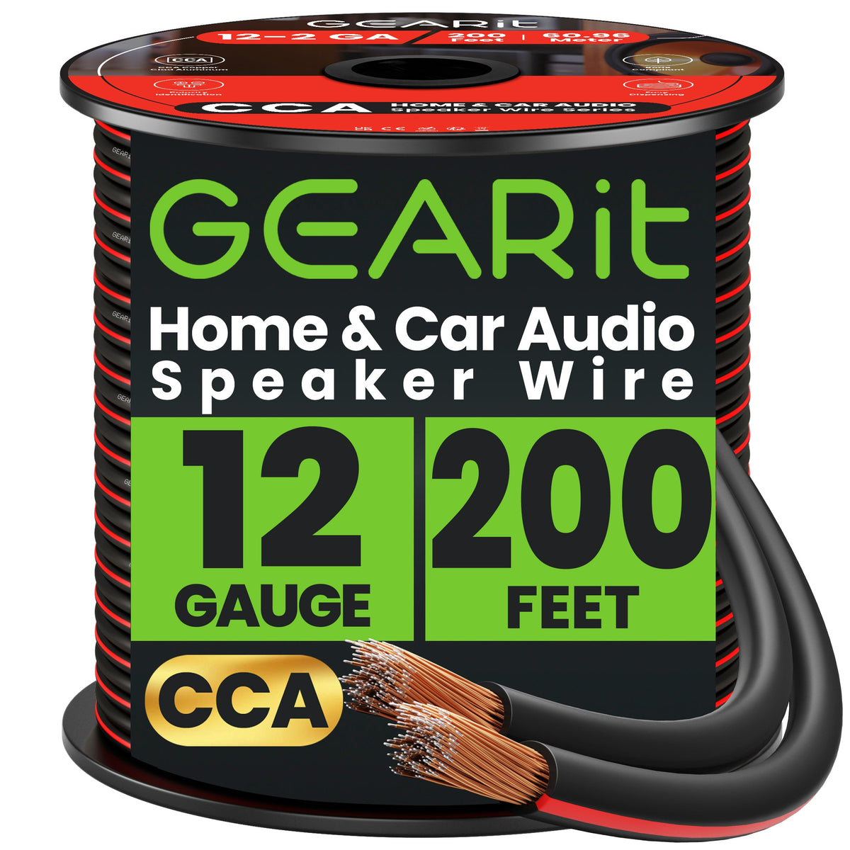 GEARit 12 AWG CCA Speaker Wire